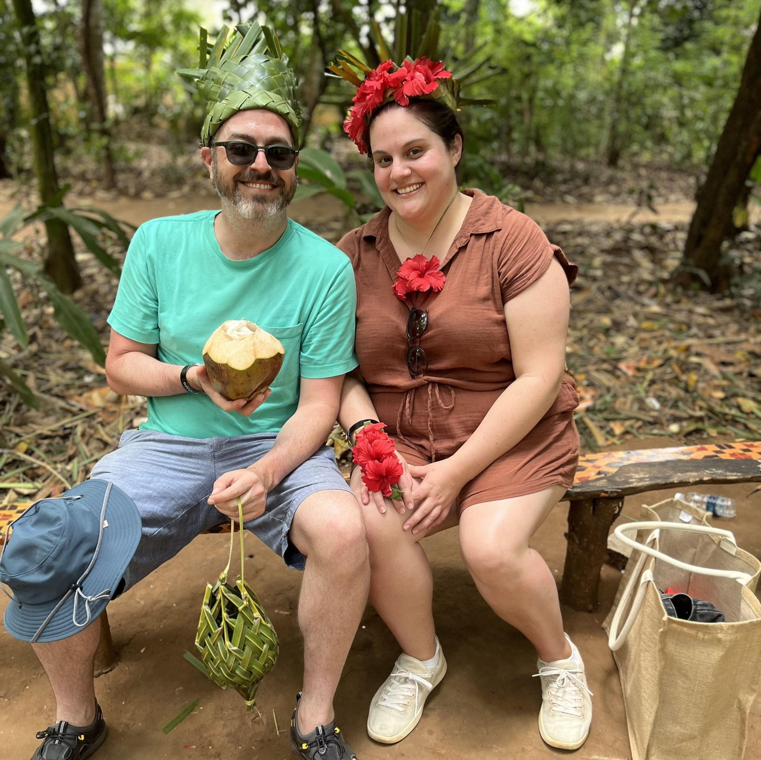 Our first anniversary at a spice farm in Zanzibar