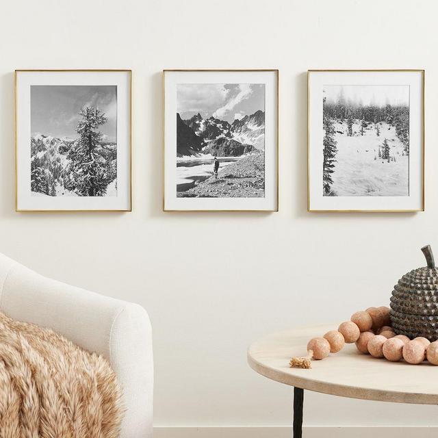 Stowe Modern Metal Frames, Set of 3, 14x17 Frame (11x14 Opening) - Brass