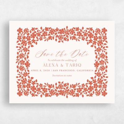 Burnt Orange Wedding Save the Date - Tiglio Landscape