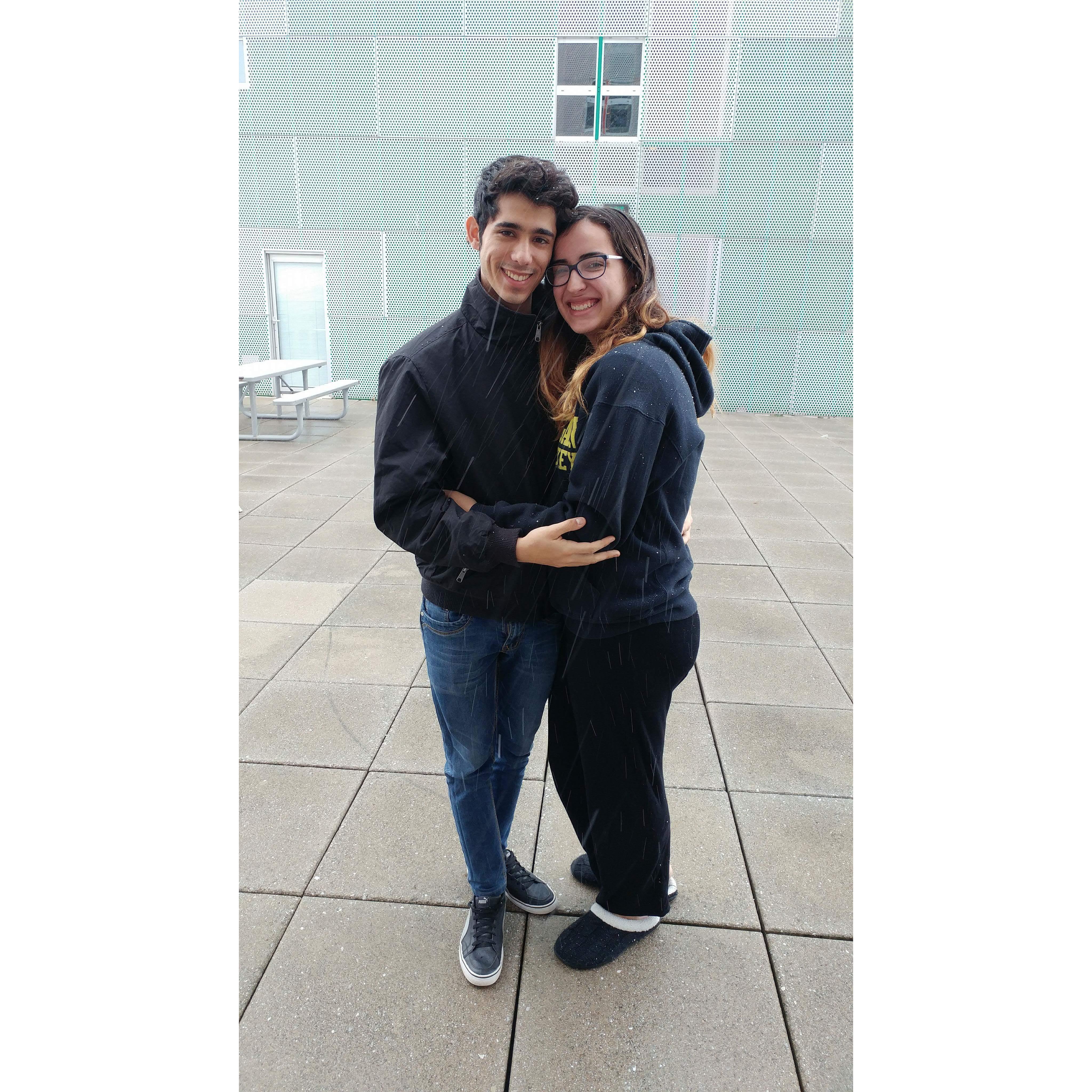 Boston, 2017. La primera vez que Humberto vio nieve. / Humberto's first time seeing snow.