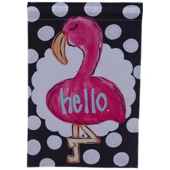 Hello Flamingo Garden Flag