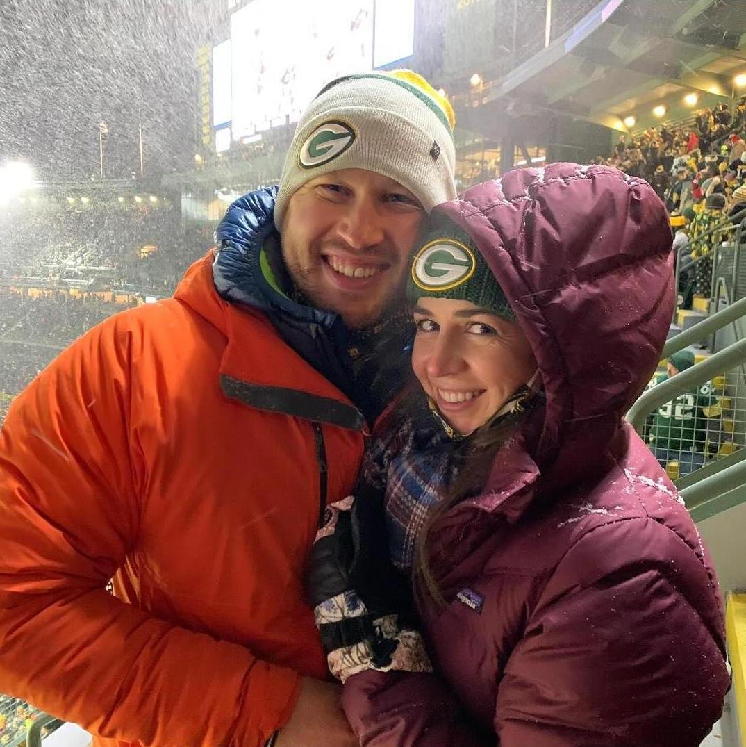 Our first trip together: the NFC championship game in Green Bay. The Pack lost, but in this first test of our relationship, we won - January 2022