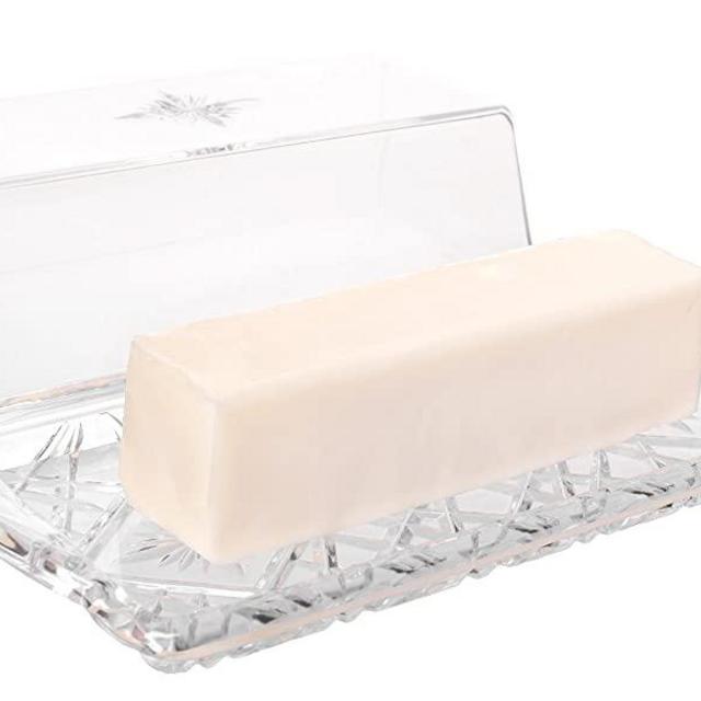 Fancy Break Resistant Plastic Butter Dish with Lid - Made in USA