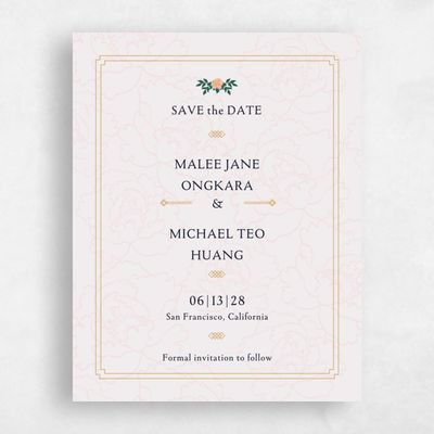 Blush, Pink Wedding Save the Date - Joliette Type