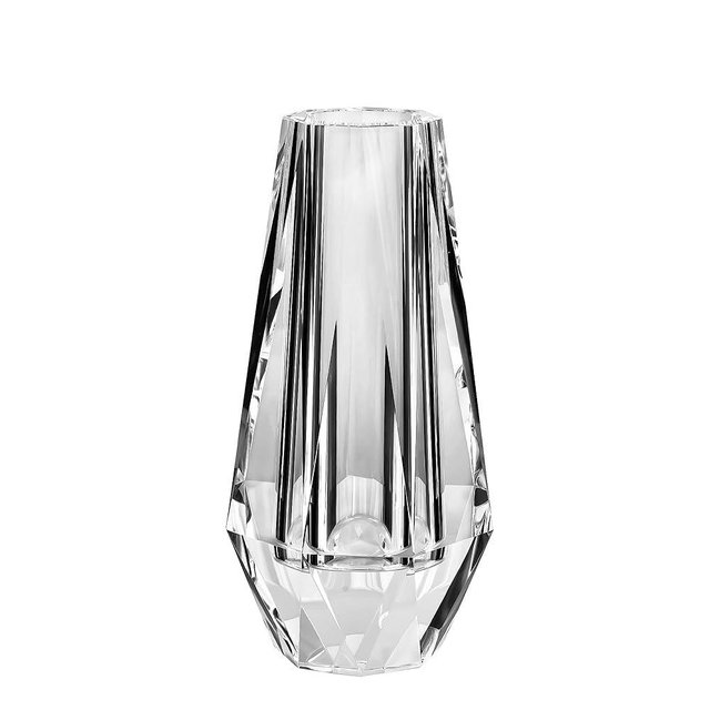 kitCom Flower Crystal Vase, 8.27 inches Modern Crystal Vase, Lead-Free Flower Vase, European Crafted for Table, Home Decoration, Wedding or Luxury Gifts, 8.27 x 3.94 x 3.94 Inches