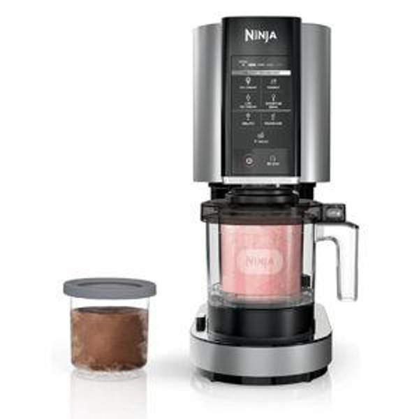 Ninja NC301 CREAMi Ice Cream Maker, for Gelato, Mix-ins, Milkshakes, Sorbet, Smoothie Bowls & More, 7 One-Touch Programs, with (2) Pint Containers & Lids, Compact Size, Perfect for Kids, Silver