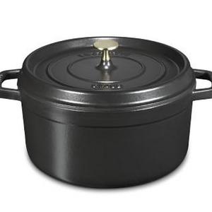Staub Cast-Iron Round Cocotte, 5 1/2-Qt., Black