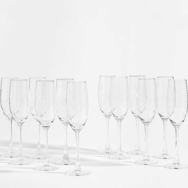 Caterer's Box Champagne Flutes, Set of 12 - Clear