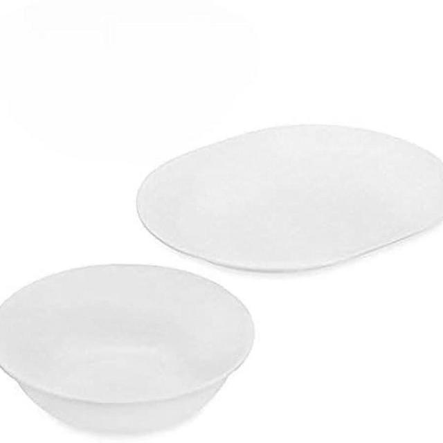 Corelle 12-1/4-Inch Serving Platter, Winter Frost White - 2-Quart Serving Bowl, Winter Frost White - Bundle Set of 2 (1 Serving Platter and 1 Serving Bowl)