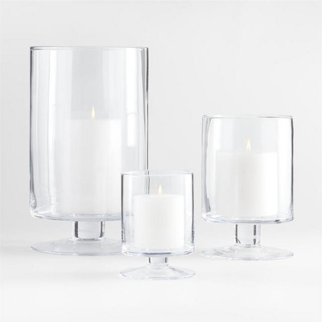 Crate & Barrel 9" London Clear Hurricane Candle Holder