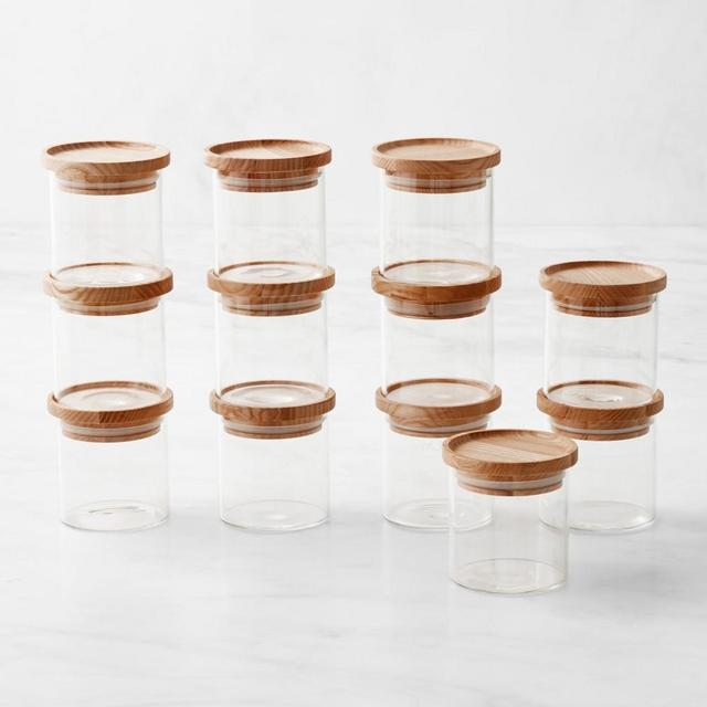 Stacking Glass Spice Canister, Set of 12