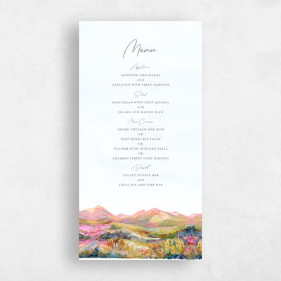 Light Sky, Blue Wedding Menu - Serene