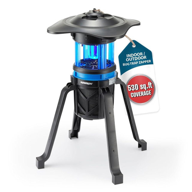 Flowtron Indoor Outdoor Bug Trap Zapper | Electric Insect Killer with UV Light & Fan | 800 Volt Stun Grid & 530 Sq Ft Coverage | Silent Mosquito, Fly, Gnat, Insect Trap for Patio, Yard, Home, Garage