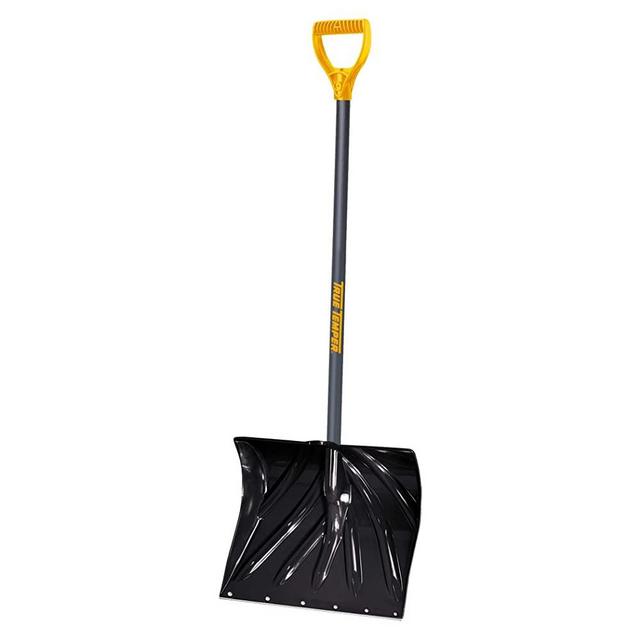 True Temper 1627200 Poly Snow Shovel/Pusher with Straight D-Grip Steel Handle, 18 Inch
