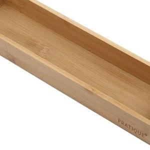 Bamboo Drawer Organizer - Kitchen Utensil Organizer Silverware Tray Cutlery Holder，Office Desk Supplies and Accessories (12x3x2.6 inch)