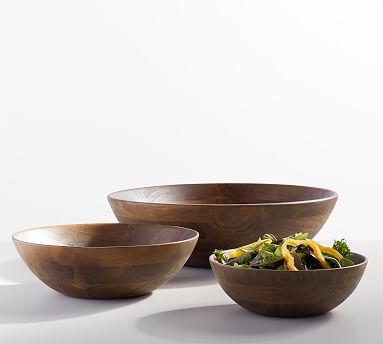 Chateau Handcrafted Acacia Wood Salad Bowls, 14"