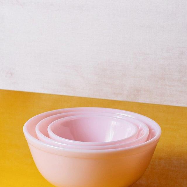 Pink Milk Glass Mixing Bowl Set (of 3)