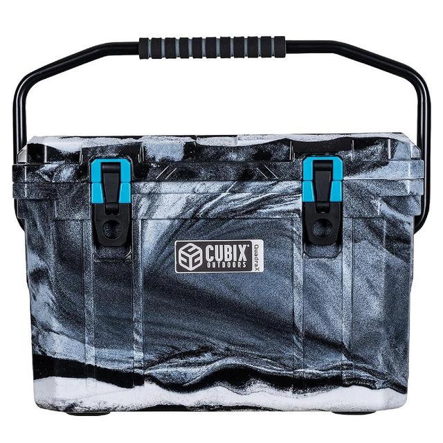 Cubix Outdoors QuadraX 20 Quart Rotomolded Portable Hard Cooler for Camping, Fishing, Beach | Heavy Duty Insulated Ice Chest | Cold Retention 5 Days