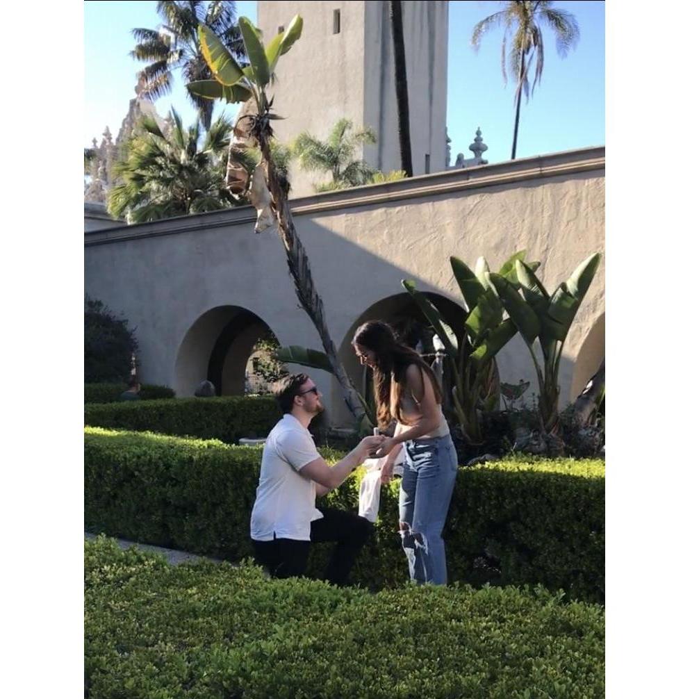 I said YES!! Engaged in the Alcazar Garden (inspired by the one in Sevilla) in San Diego on our 8th anniversary!!! April 4, 2021. It was perfect!!