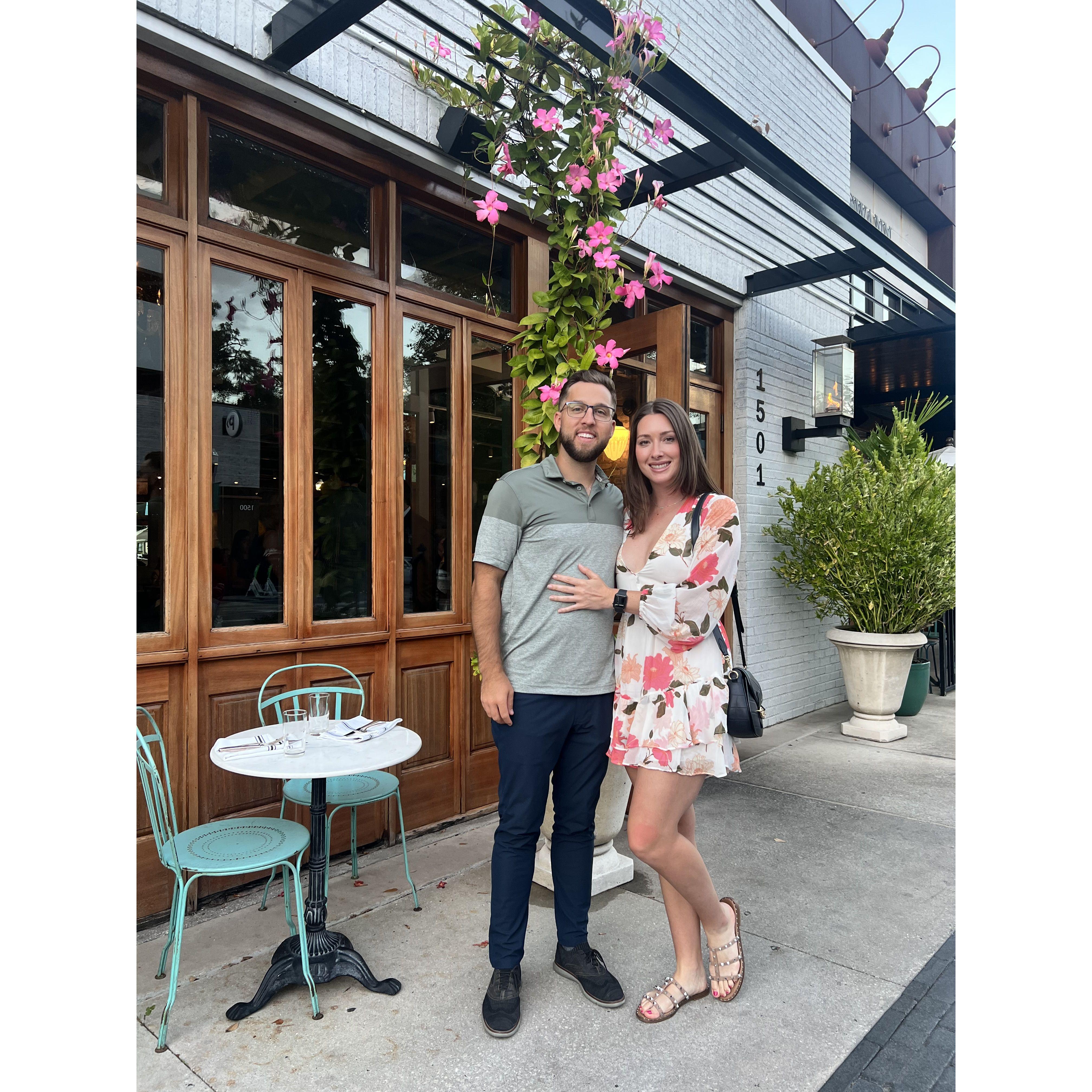 Dinner at On Swann in Tampa, Florida.