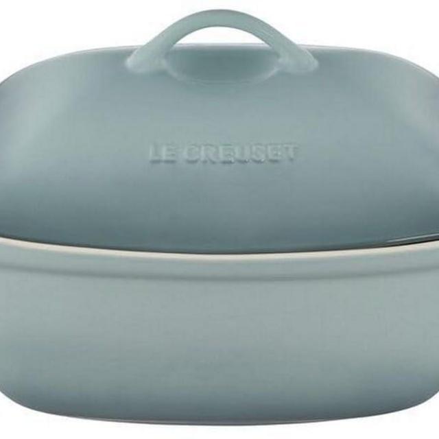 Le Creuset Heritage Stoneware Deep Baker with Lid, 4.5qt., Sea Salt