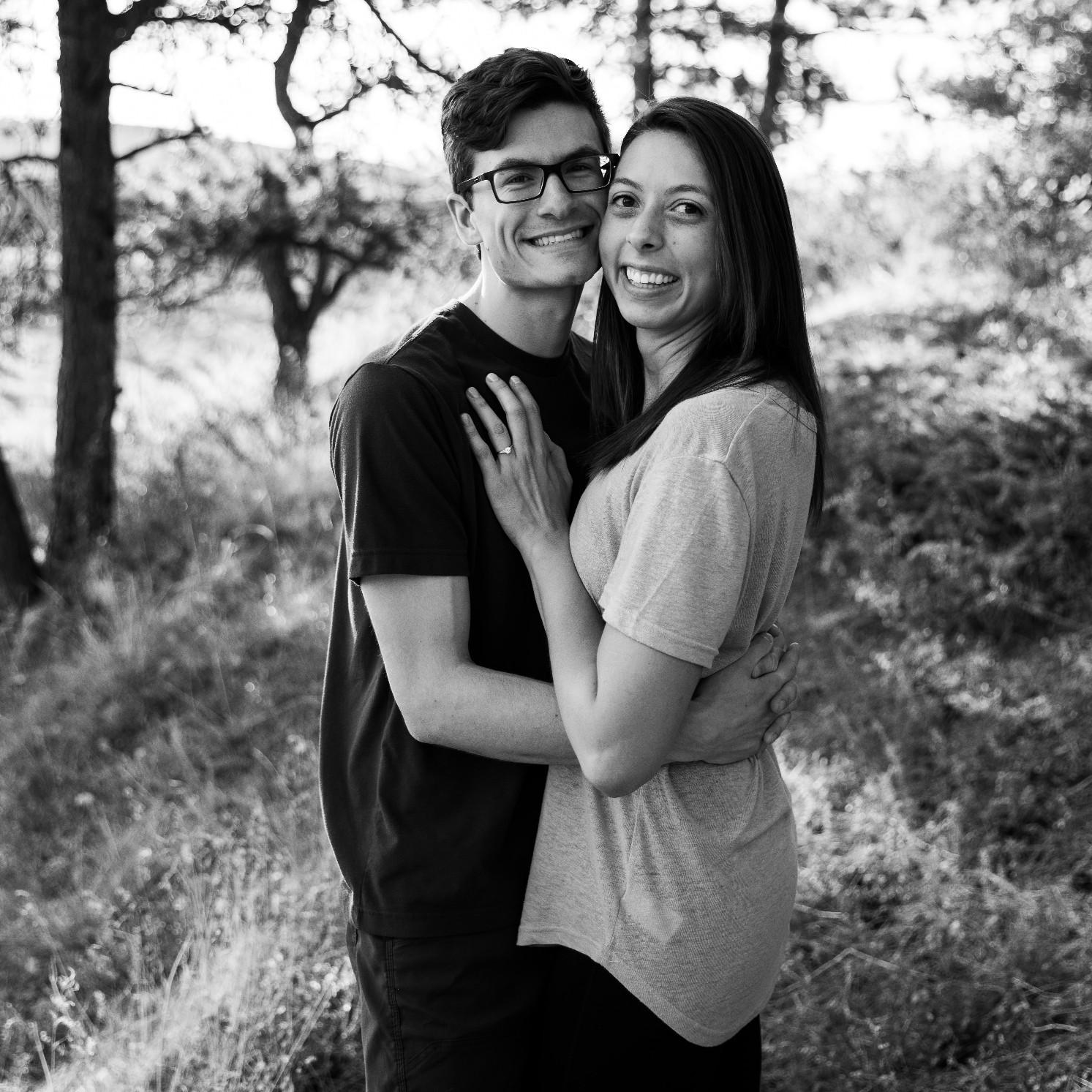 Engagement pictures while hiking Arthur's Rock in Fort Collins.