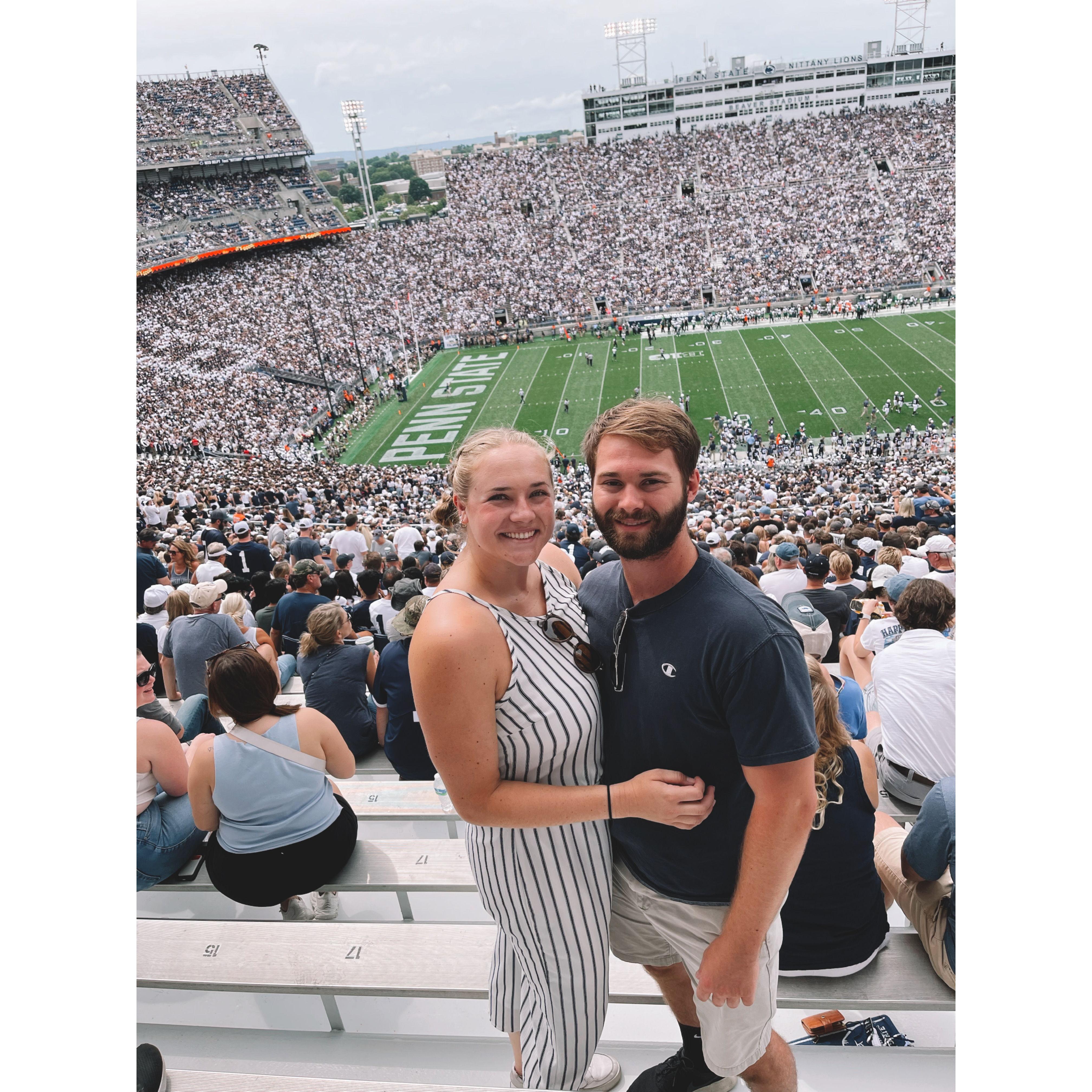 While Hunter became a UNC fan, Emily became a Penn State fan, supporting Hunter in his love for this crazy football school!
(September 2022)