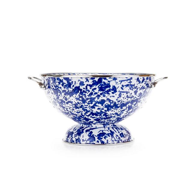 Golden Rabbit Cobalt Swirl Enamelware Collection 2 Quart Colander