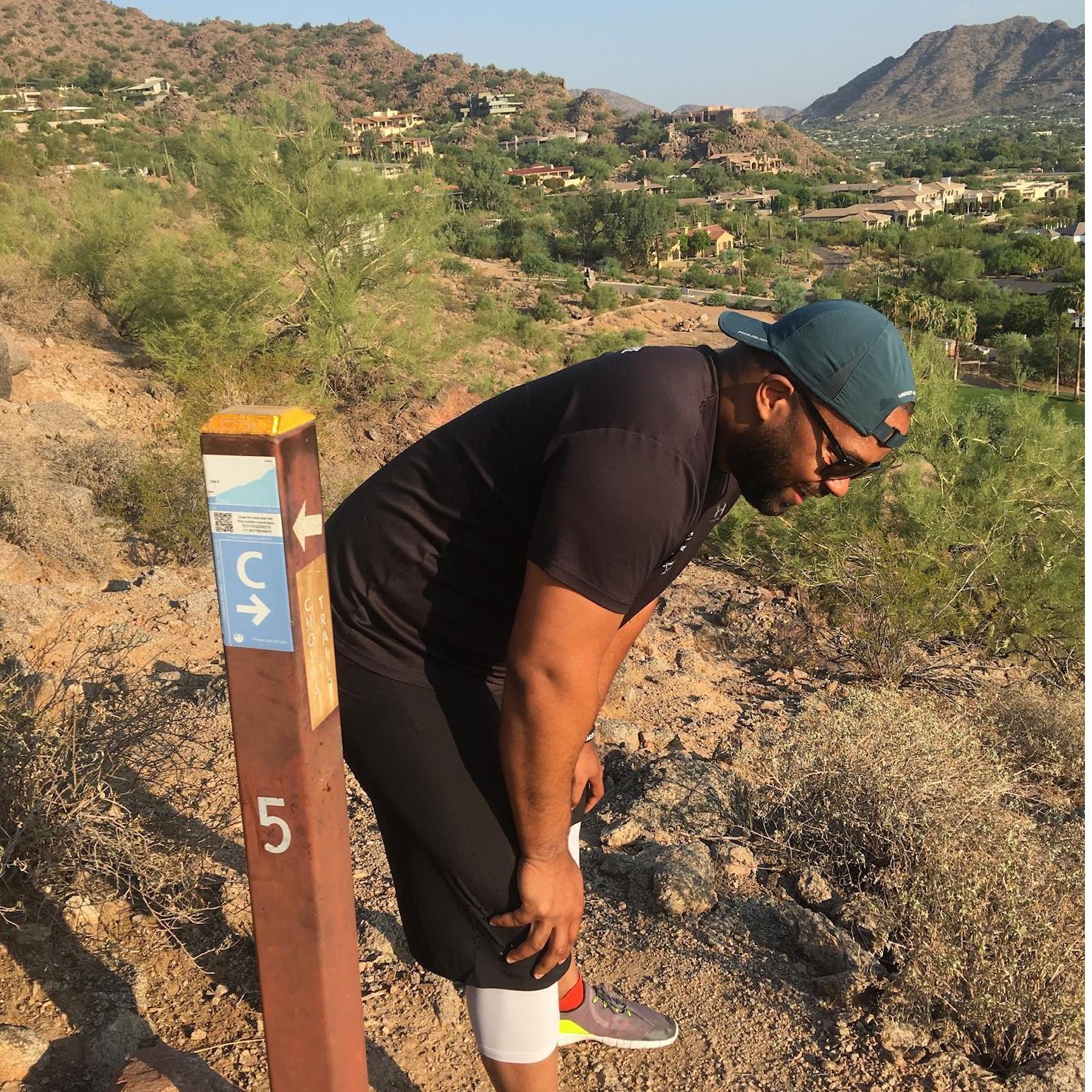 Why did we drink all of our water on the way UP this mountain?!!