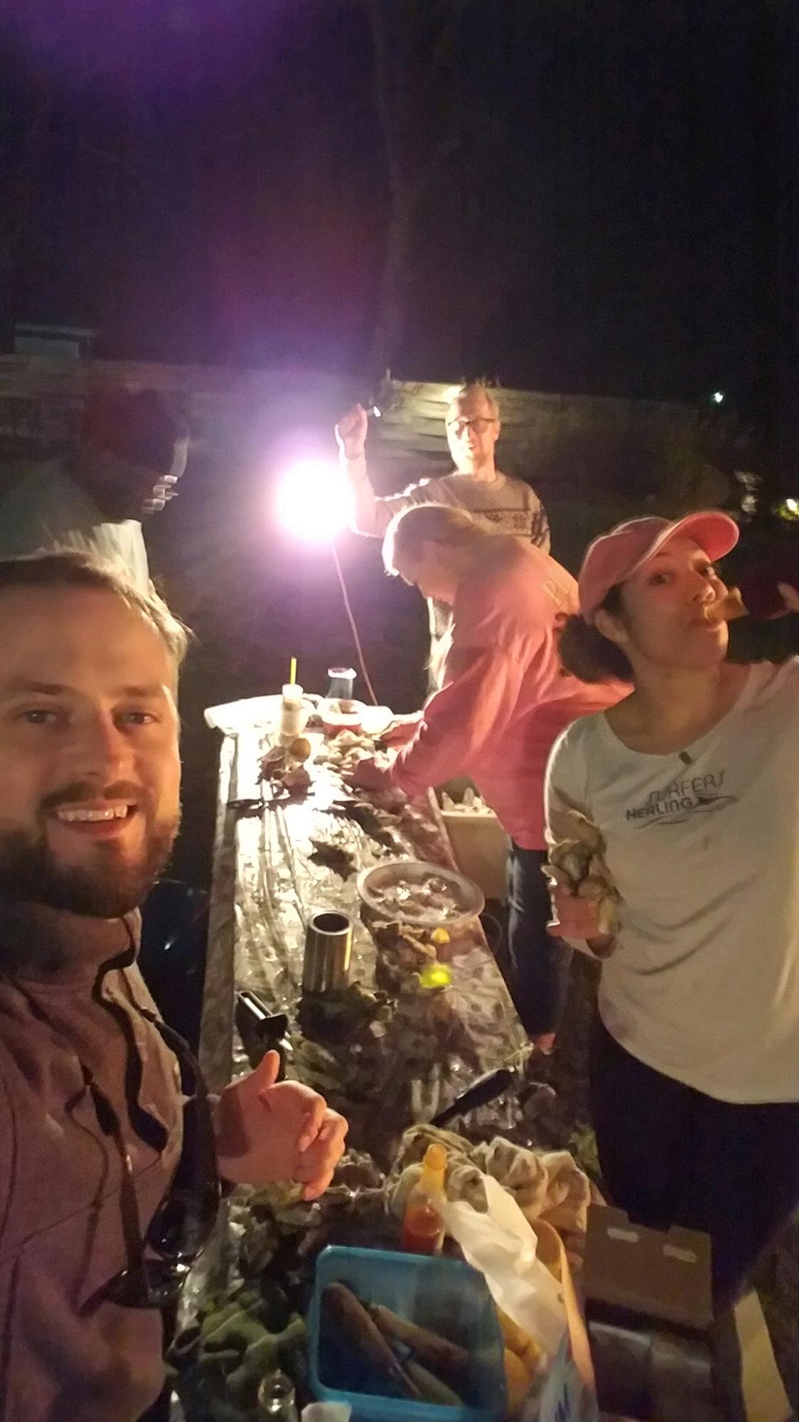Dean’s first Oyster Roast courtesy of Jan Varn!