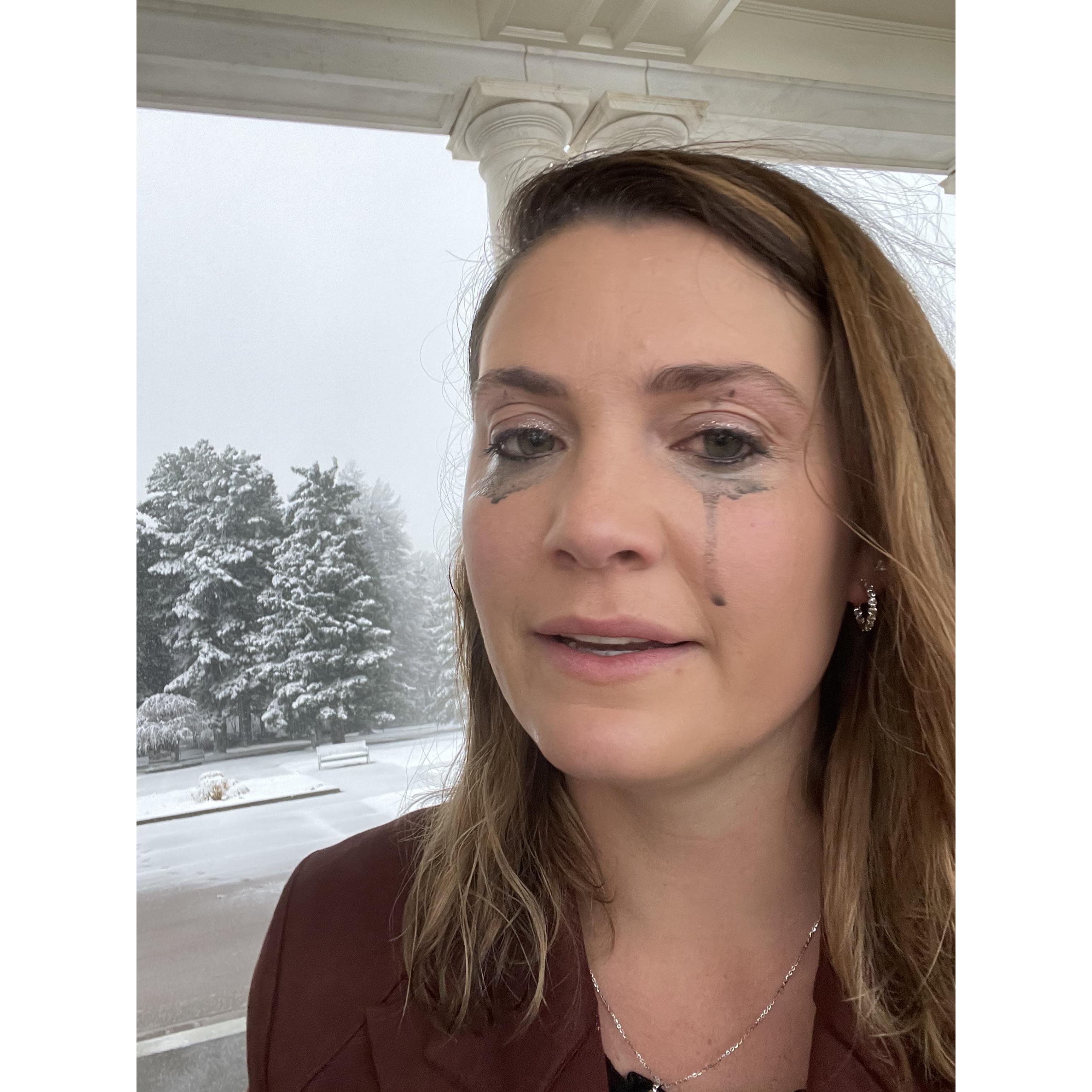 Emily didn't wear the proper mascara on April 15, 2021 when Kevin asked her to marry him.