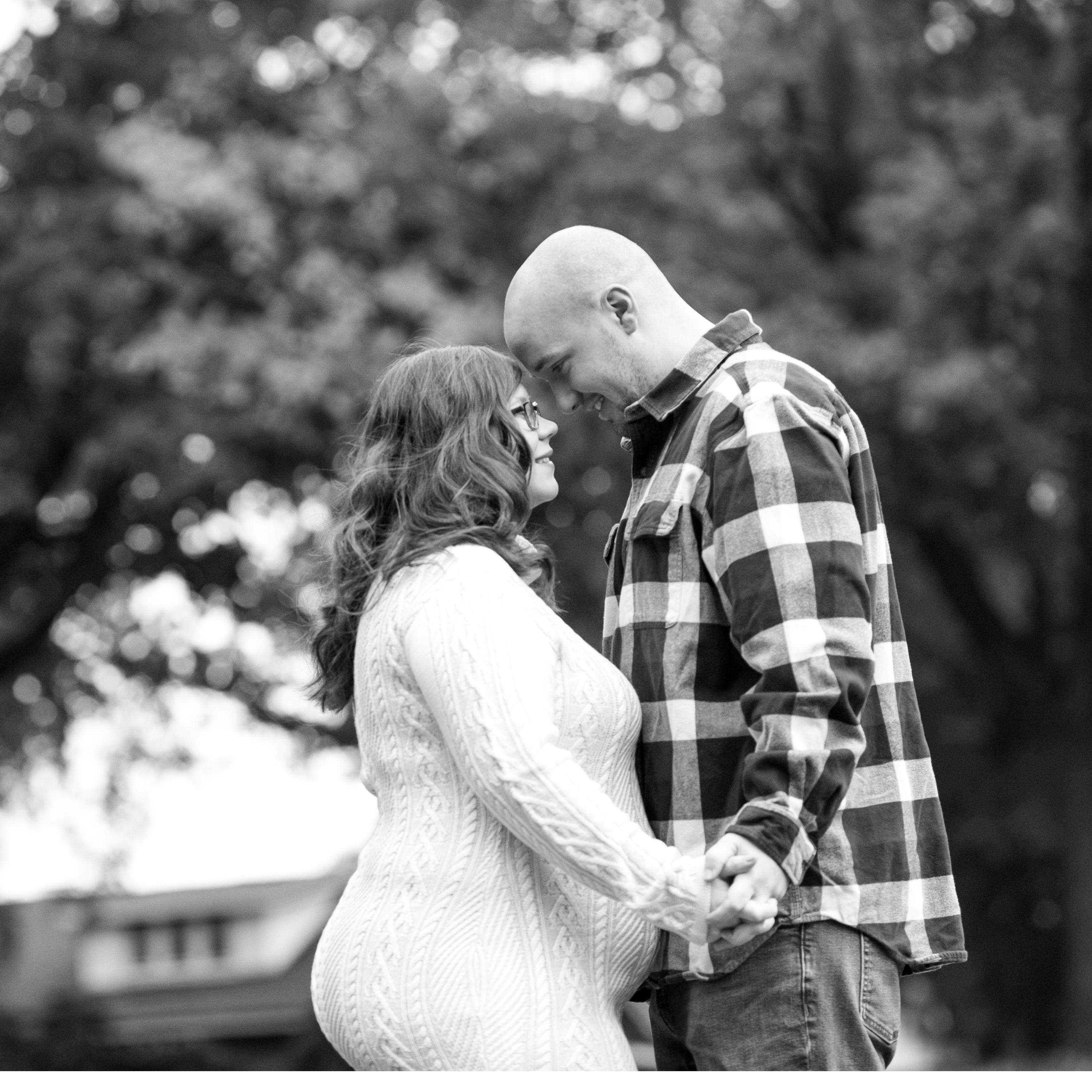 One of our engagement photos- October 2019. I was also 5 months pregnant.