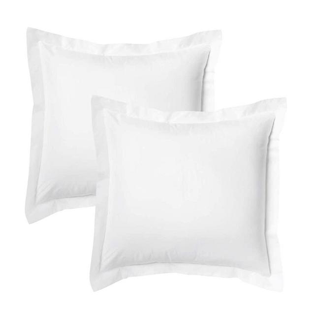 Bedsure Euro Pillow Sham Covers 26x26 Set of 2, Super Soft and Cozy White European Pillow Shams, Brushed Microfiber Euro Sham Pillow Covers