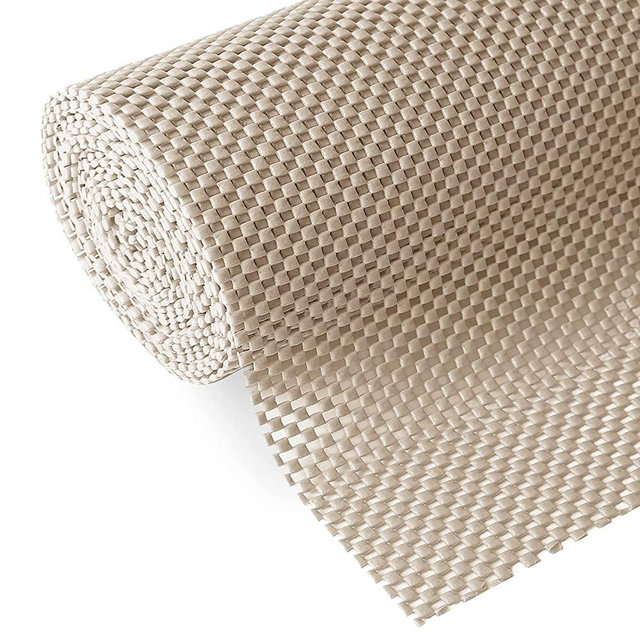 Shelf and Drawer Liner, Non-Adhesive Non Slip and Grip Durable Clean Pad Full Size 17.7 Inches x 20 Feet for Drawers, Shelves, Cabinets, Storage, Kitchen, Desks, Kitchenware, Tableware, Beige