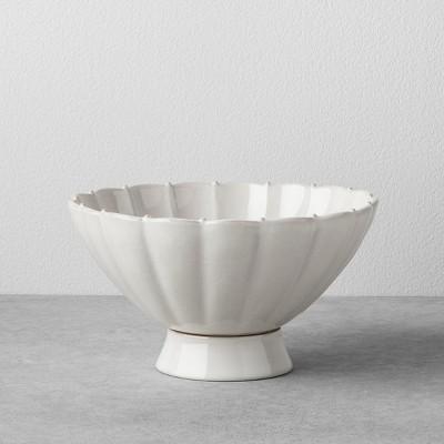 Stoneware Pedestal Serve Bowl Cream - Hearth & Hand™ with Magnolia
