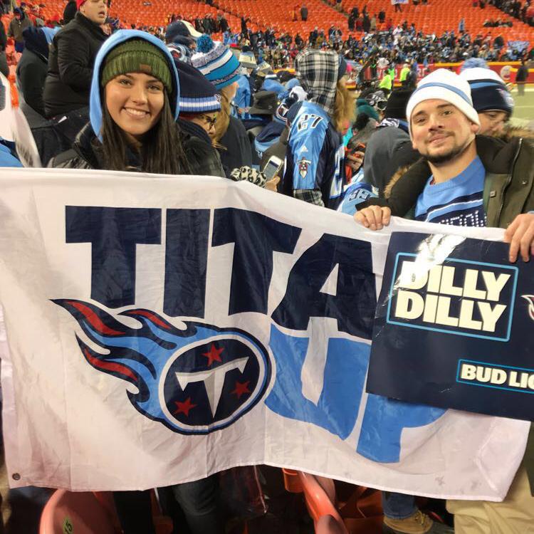 Us at our first Titans game. Little did I know we’d be going to a game ever year and the only requirement was I had to stand and cheer.. the entire game.
This is still one of our favorite dates