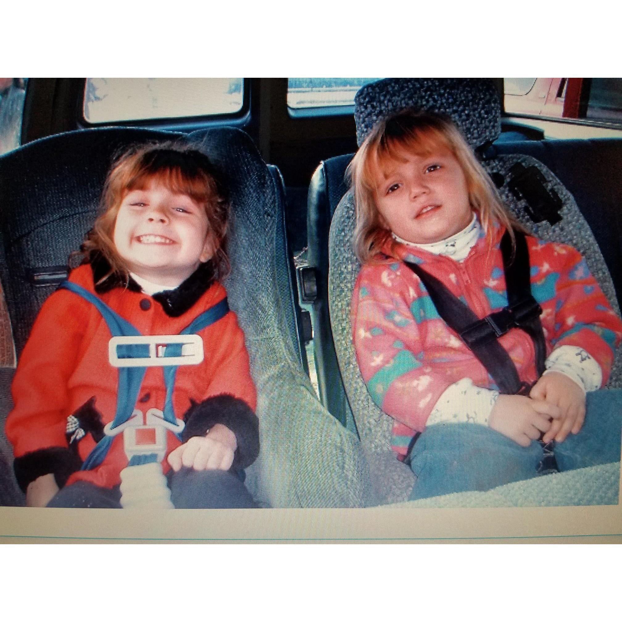 Kinley and I tuckered out on our Christmas tree hunt. ;) 2002?