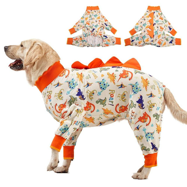 LovinPet Dog Pajamas Large Sized Dog, Anti Licking, Recovery Suit, Lightweight Jurassic Knit, UV for Large Dogs/XXL
