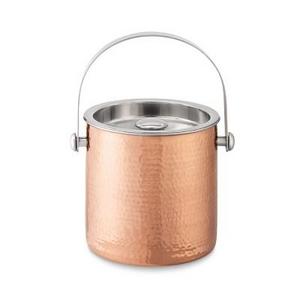 Hammered Copper Ice Bucket With Lid