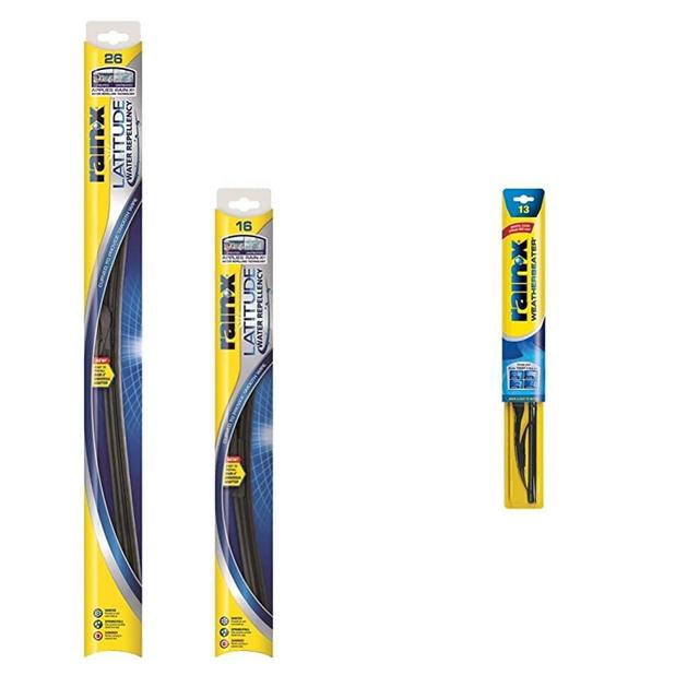 Rain-X 810163 Latitude 2-In-1 Water Repellent Wiper Blades, 26" and 16" Windshield Wipers, Automotive Replacement Windshield Wiper Blades & RX30213 Weatherbeater Wiper Blade - 13-Inches -