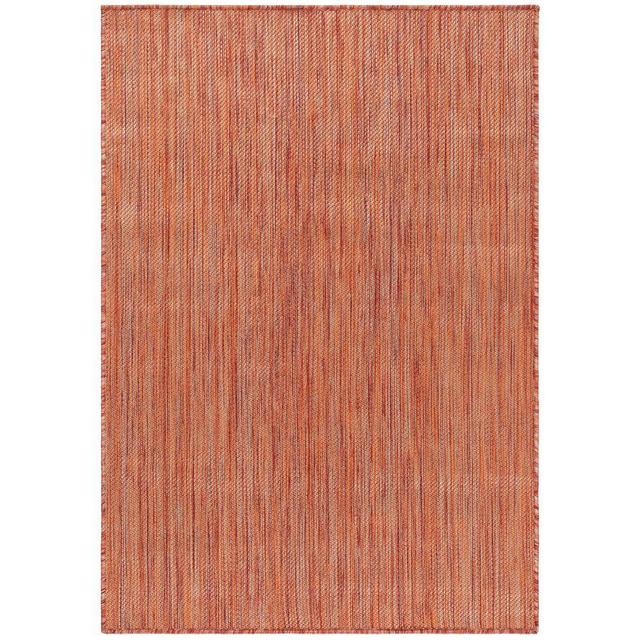 Textured Monochrome Indoor/Outdoor Rug, 3x5Rust