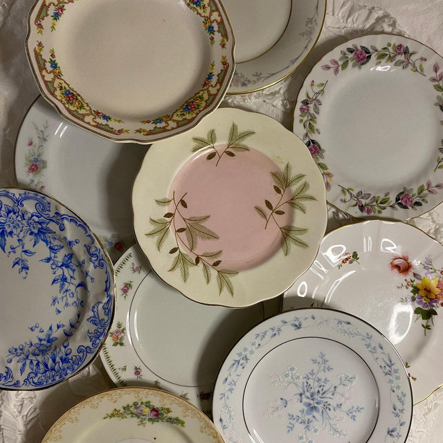 SALE! Mismatched Vintage Bread Plates- Cake Cutting, Parties, Luncheons, Showers