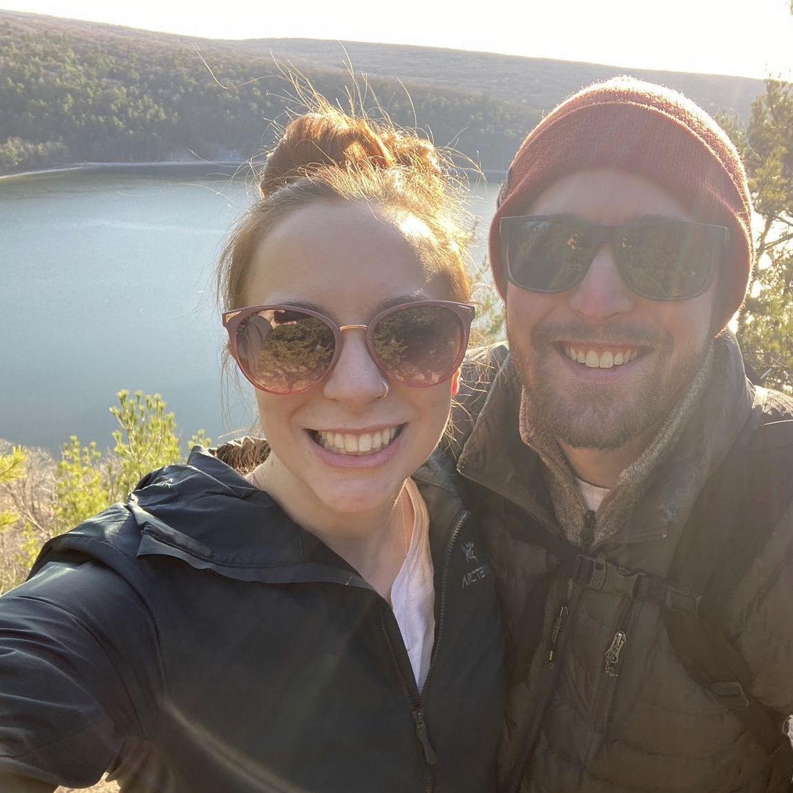 The top of the hill at Devl's Lake before we started dating (again), but we both knew we wanted to (again).
