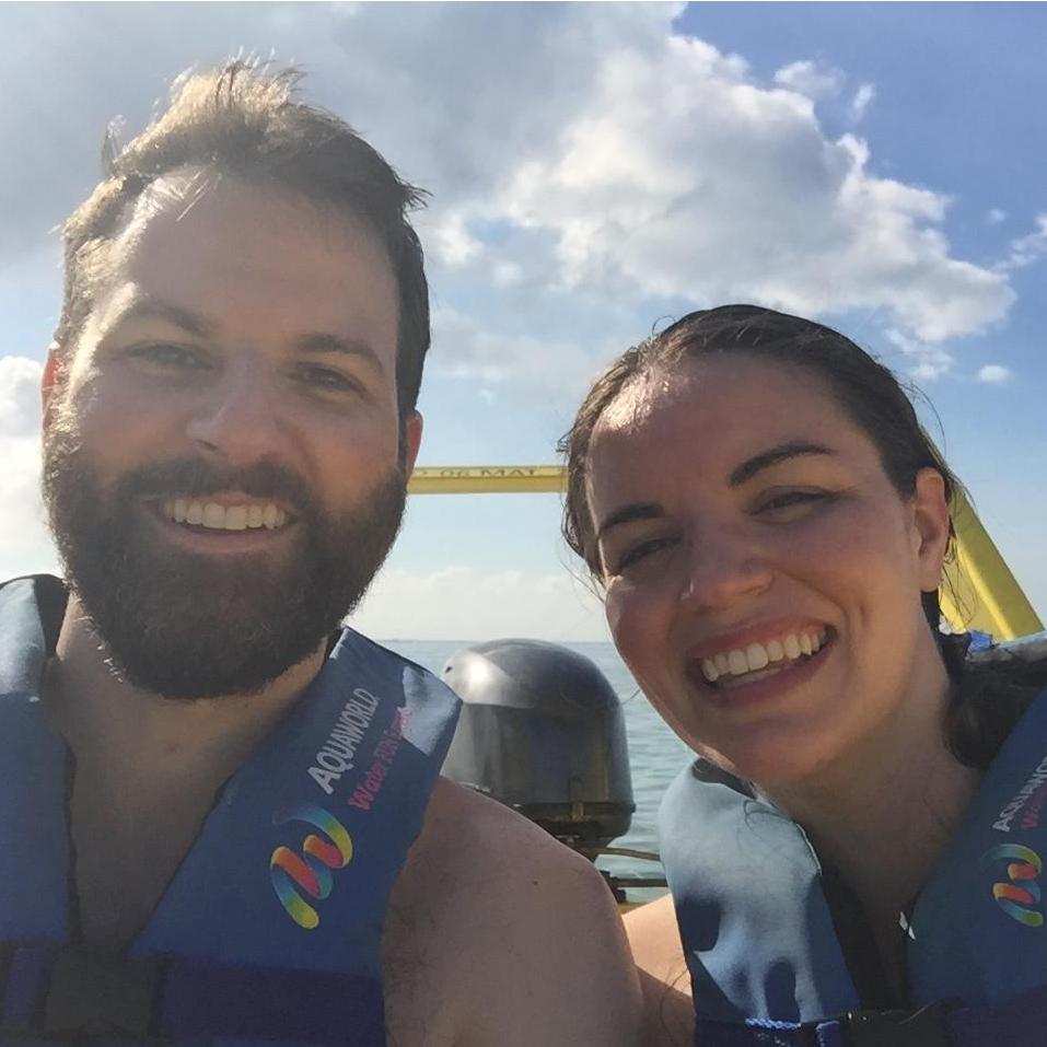 Going snorkeling in Mexico right after we got engaged!