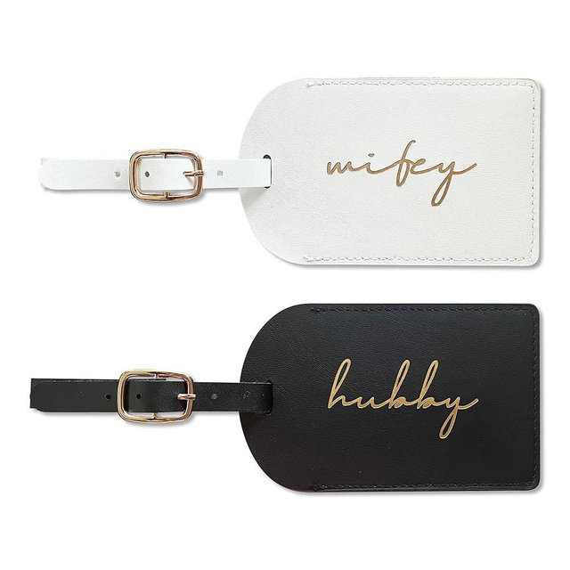 Hubby and Wifey Gifts Tags, Luggage Tags for Suitcases, Bridal Shower Gifts for Vacation, Bride Gifts Honeymoon Travel Essentials