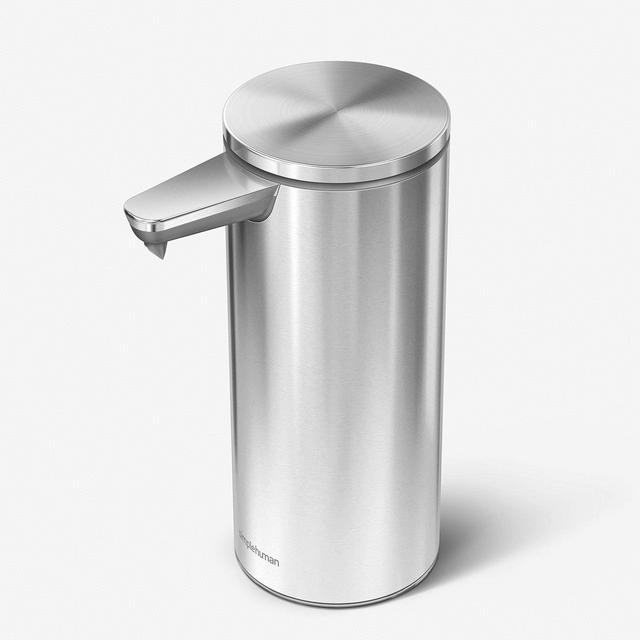 simplehuman 9 oz. Touch-Free Rechargeable Sensor Liquid Soap Pump Dispenser, Brushed Stainless Steel