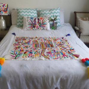 Wow amazing Otomi Wall decor. In stock. Ready to ship. Wall hanging otomi. Multicolor "Costumbres" or Traditions. Otomi fabric 36" W 32" H.