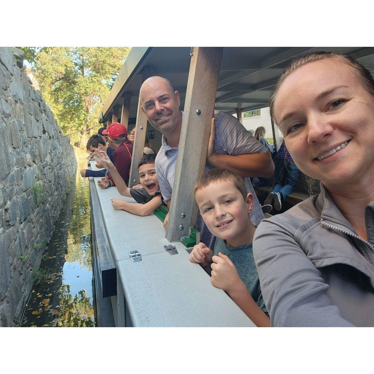 Canal ride through locks in Washington DC.