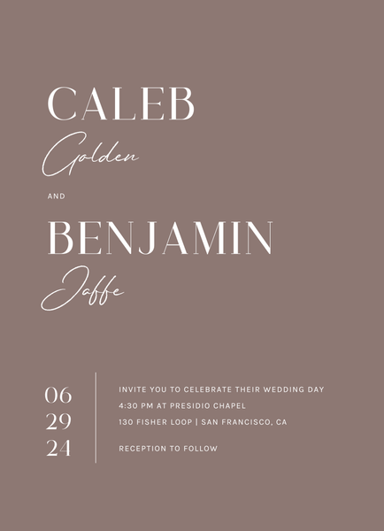 Latona Portrait | Brown | Zola Wedding Invitations