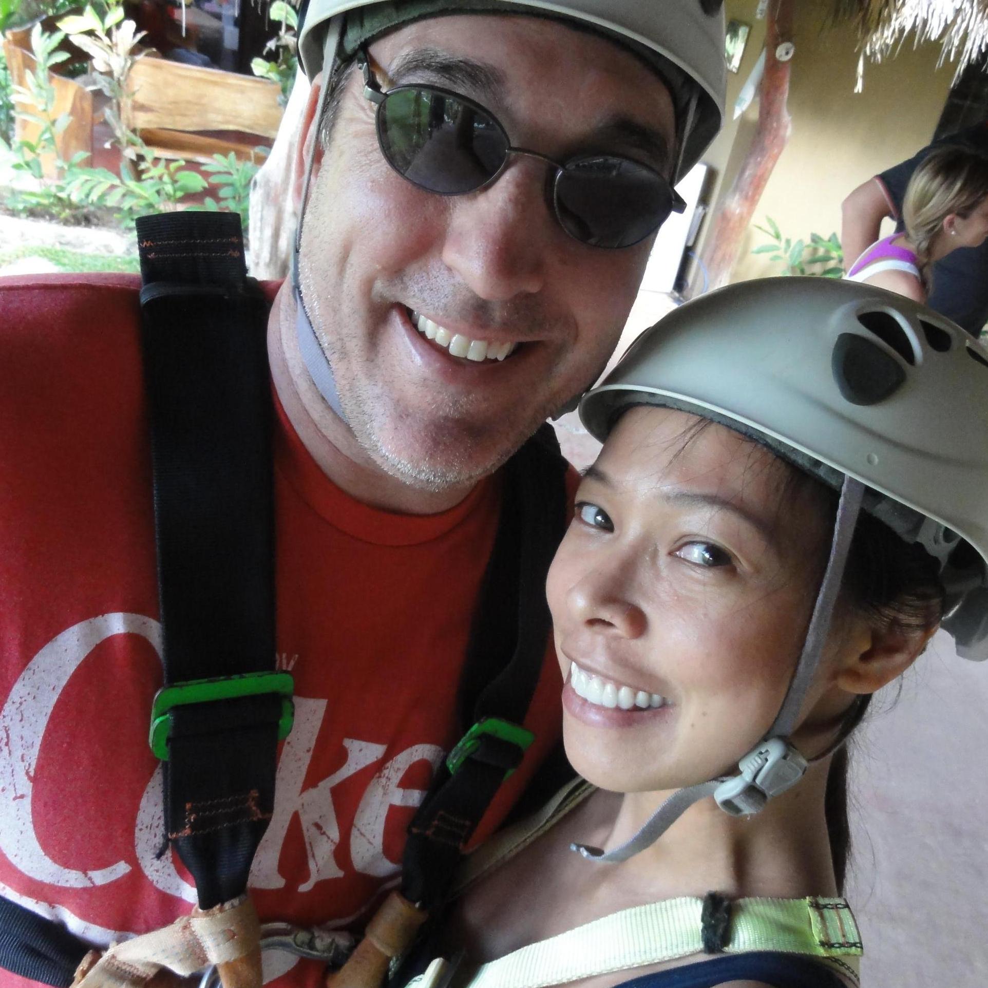 Enjoying the zip lines of Costa Rica, 2012.